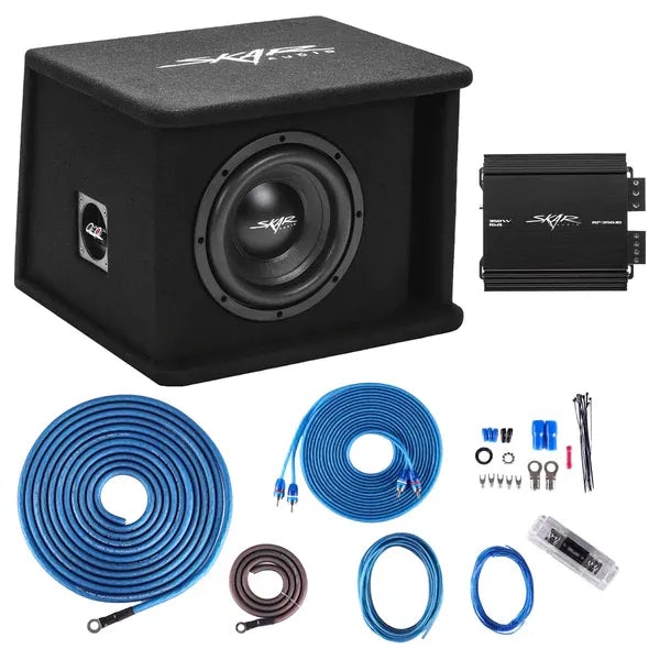 Single 8" 700 Watt SDR Series Complete Subwoofer Package with Vented Enclosure and Amplifier