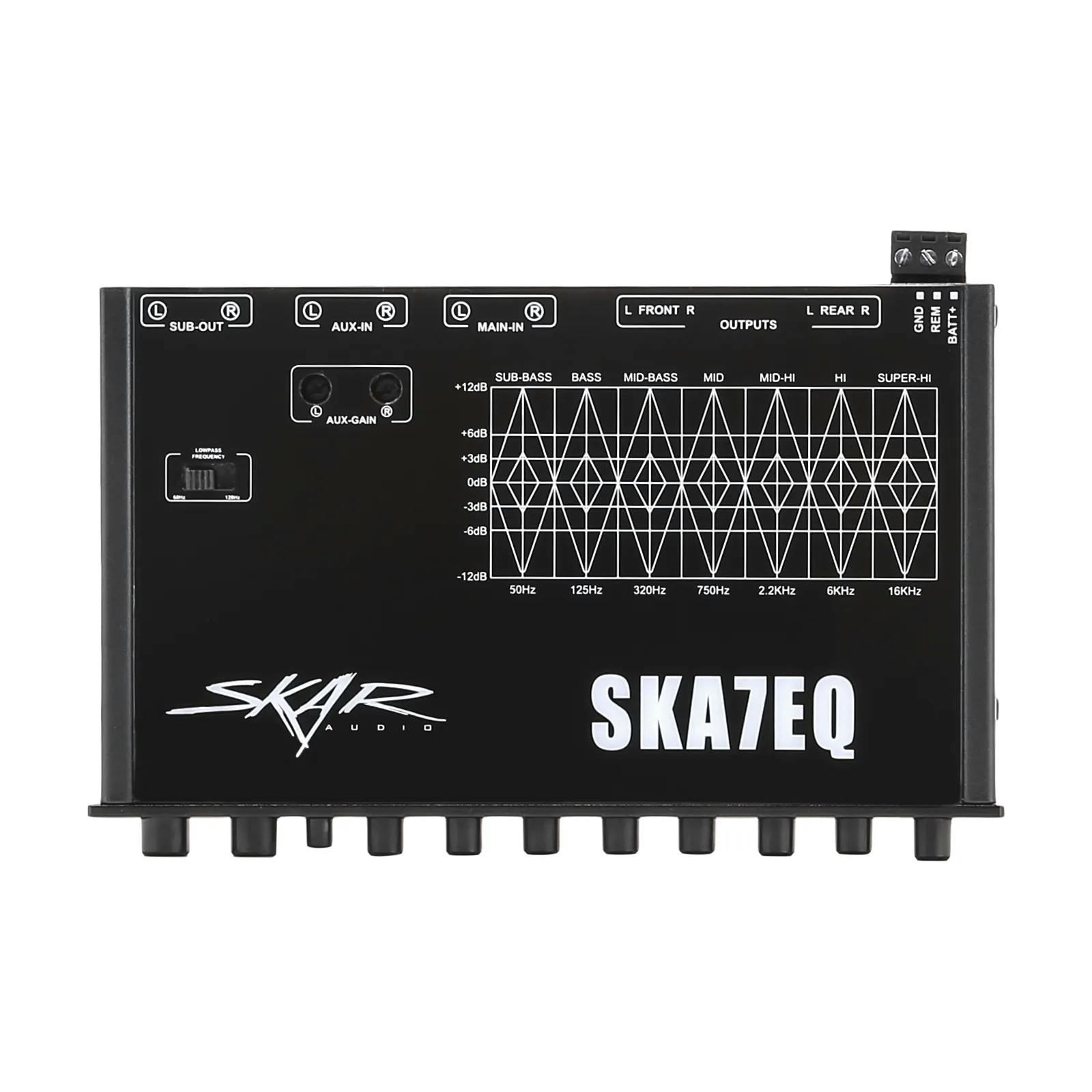Featured Product Photo 1 for SKA7EQ | 7 Band 1/2 DIN Car Audio Pre-Amp Graphic Equalizer