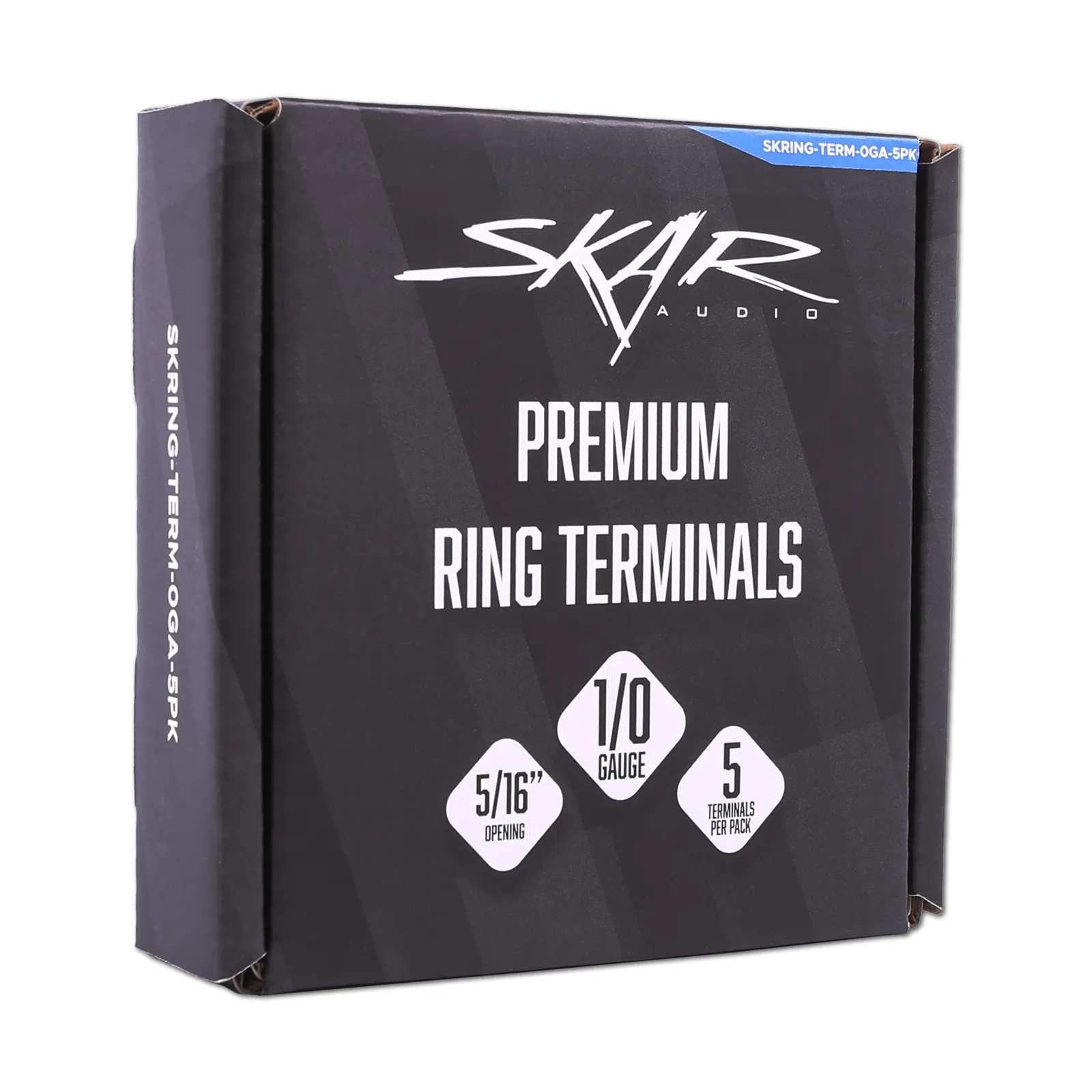 Featured Product Photo 5 for SKRING-TERM-0GA-5PK | 1/0 Gauge (5/16") Nickel Plated Premium Ring Terminals (5-Pack)