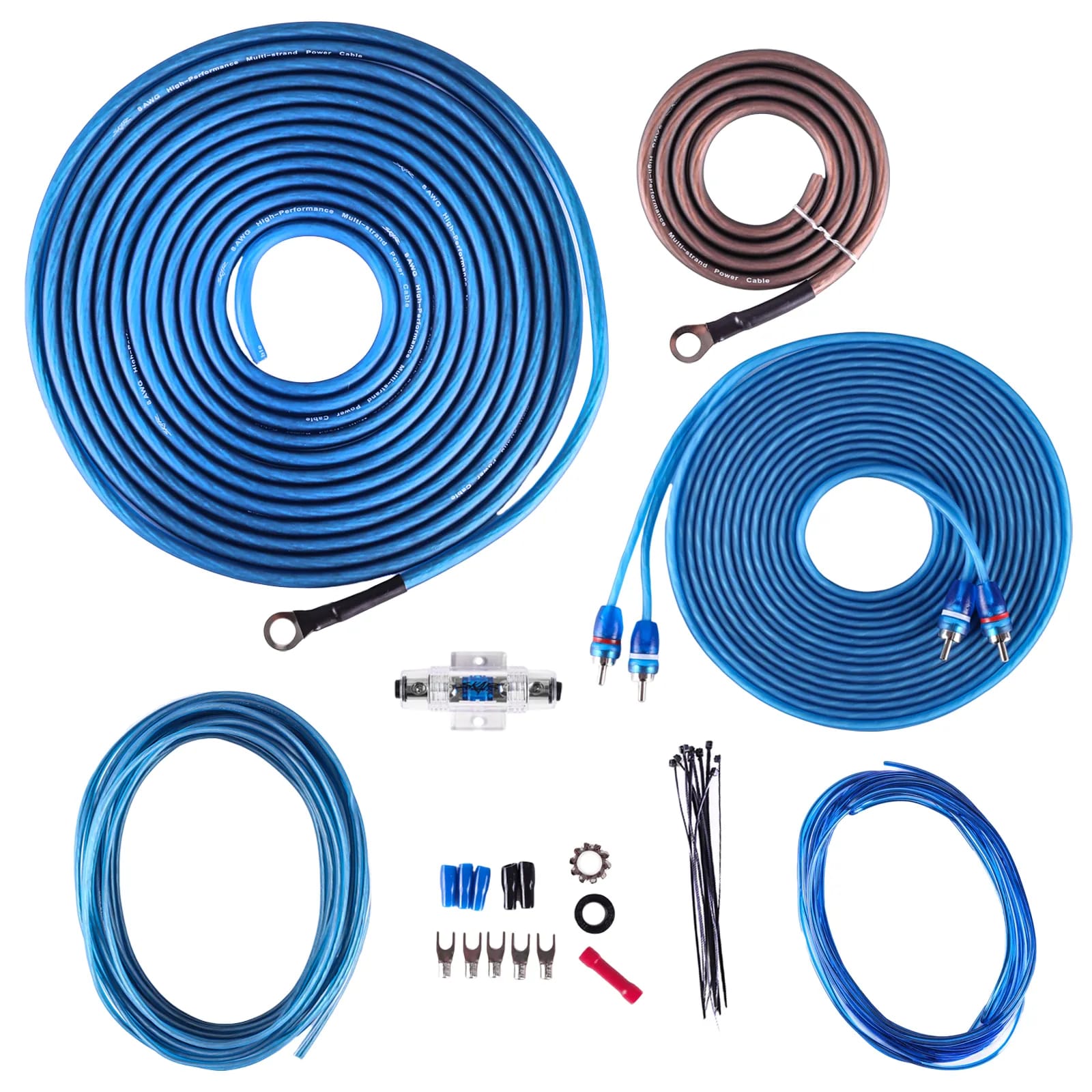 SKAR8MANL-CCA | 8 Gauge - 600 Watt CCA Amplifier Wiring Kit #1