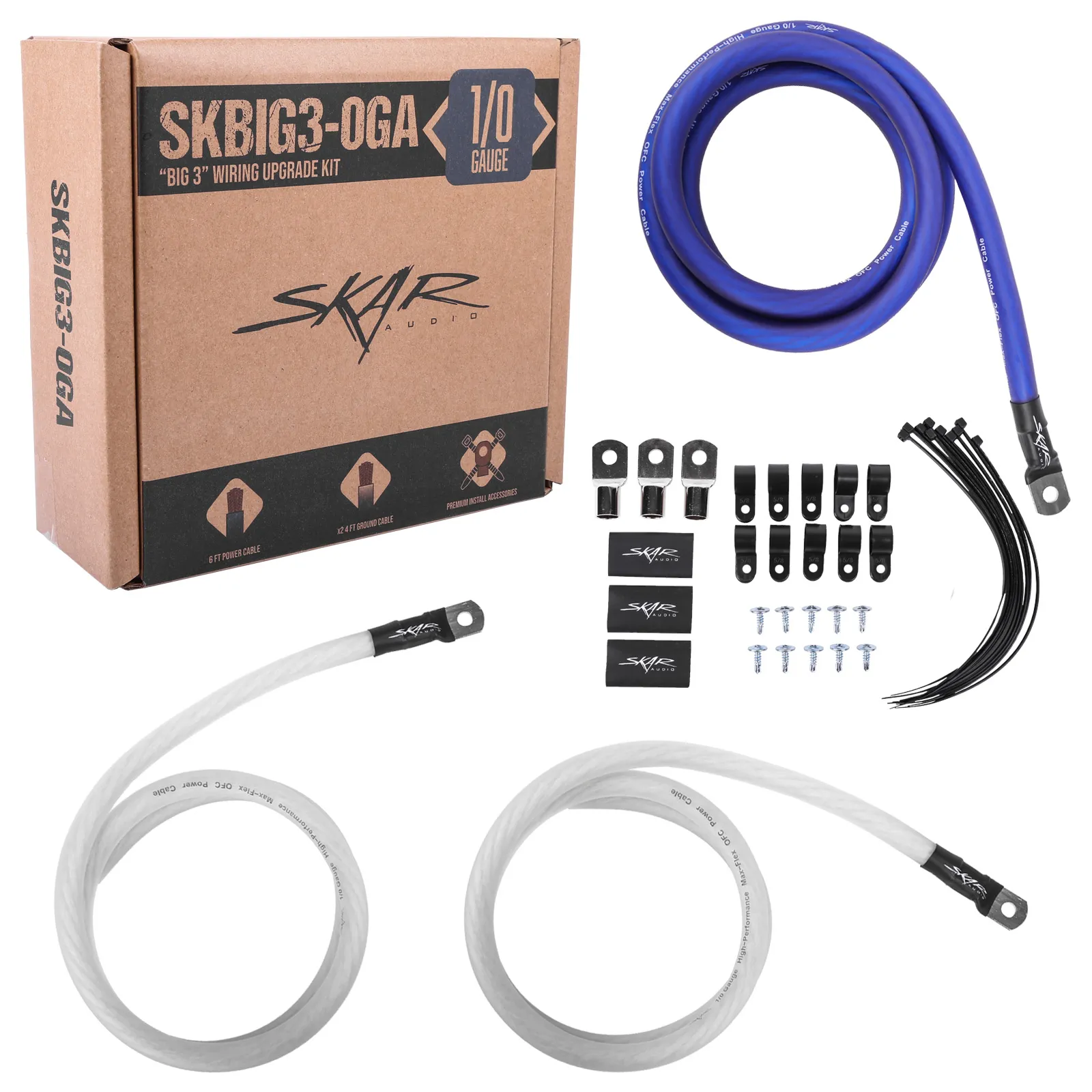 SKBIG3-0GA | 1/0 Gauge "Big 3" OFC Wiring Upgrade Kit #2