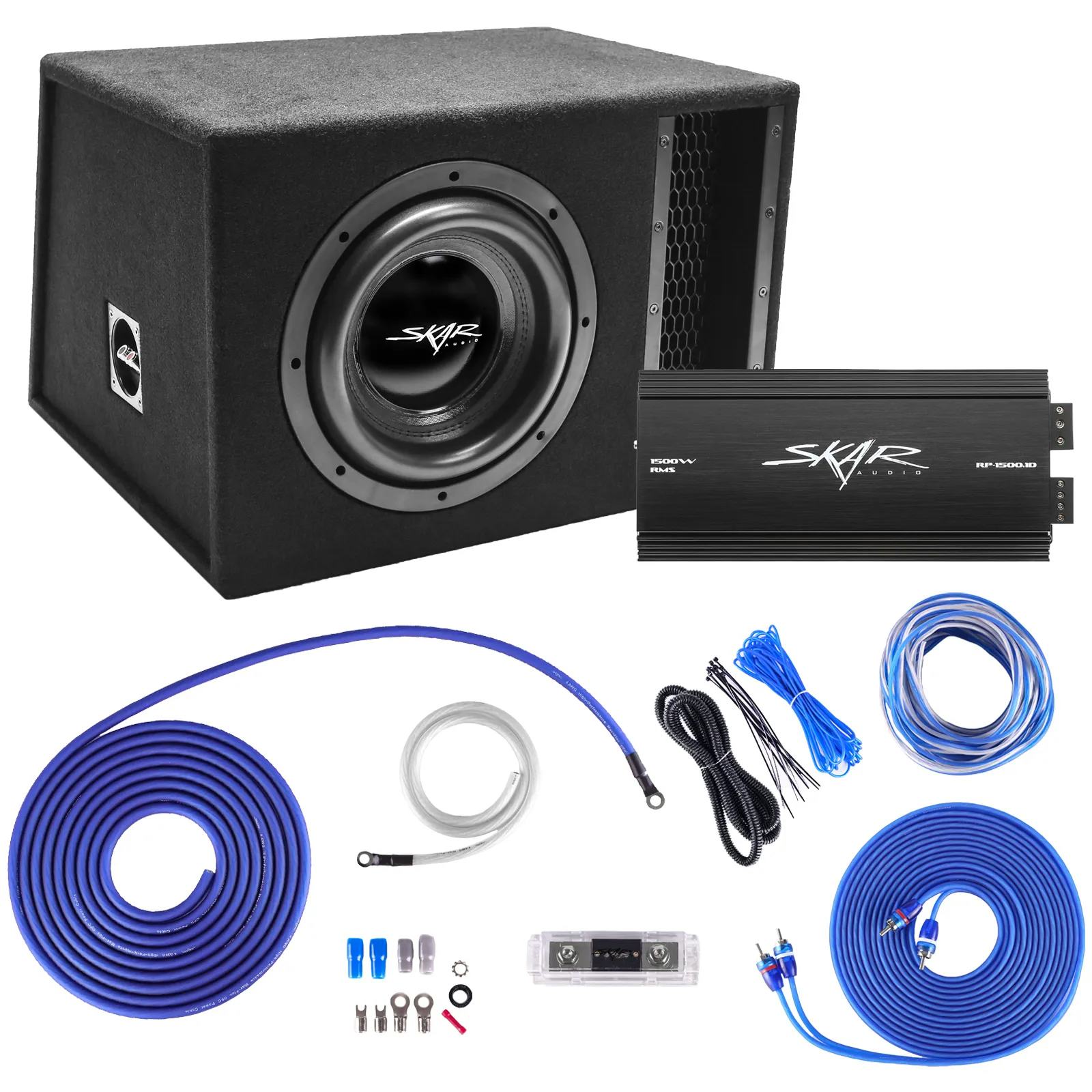 Single 10" 2,000 Watt EVL Series Complete Subwoofer Package with Vented Enclosure and Amplifier #1