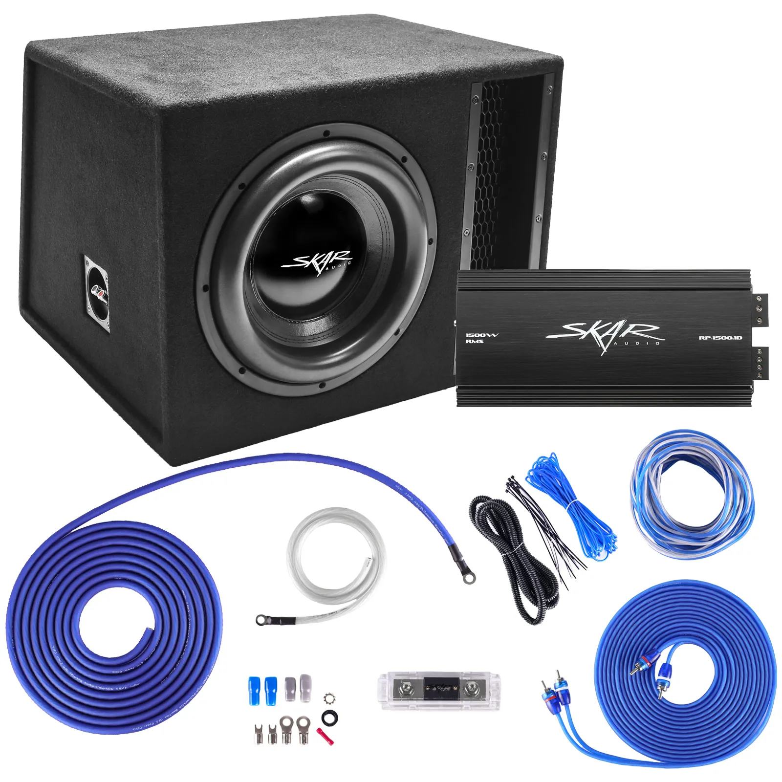 Single 12" 2,500 Watt EVL Series Complete Subwoofer Package with Vented Enclosure and Amplifier #1
