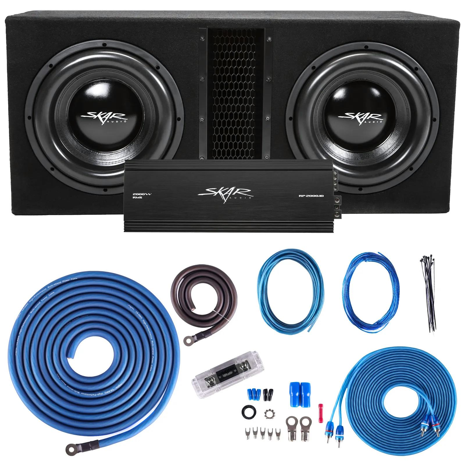 Dual 12" 5,000 Watt EVL Series Complete Subwoofer Package with Vented Enclosure and Amplifier #1