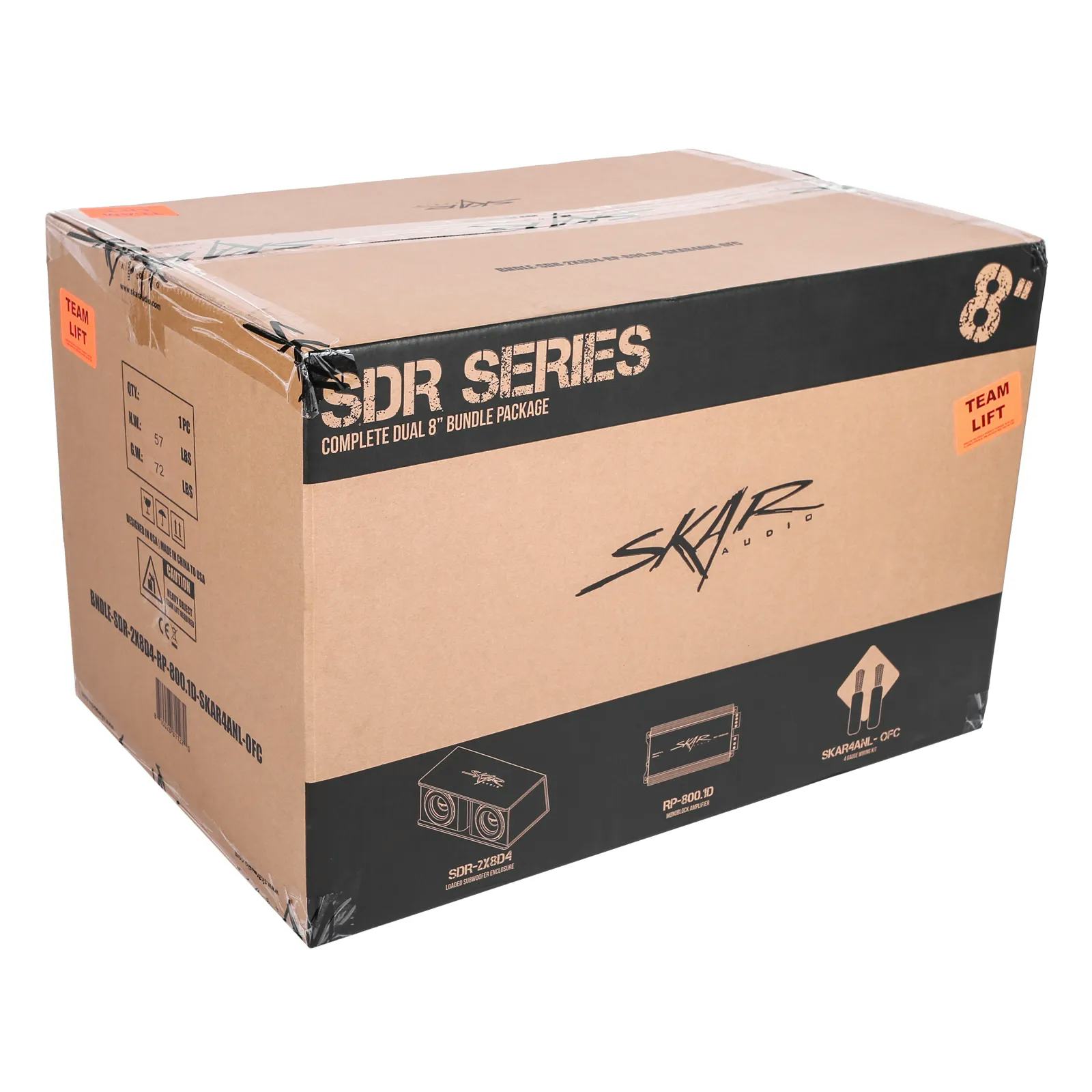 Dual 8" 1,400 Watt SDR Series Complete Subwoofer Package with Vented Enclosure and Amplifier #6