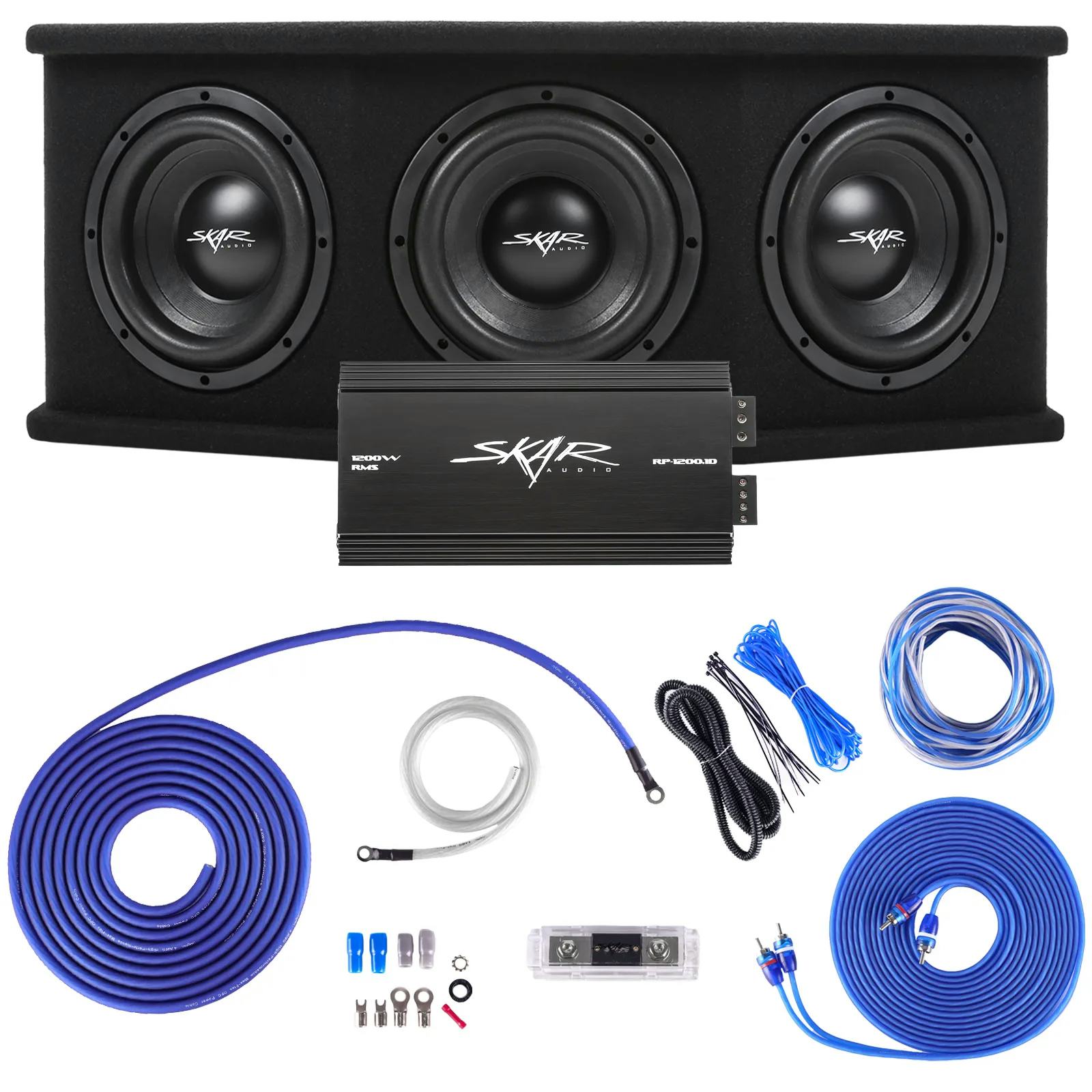 Triple 8" 2,100 Watt SDR Series Complete Subwoofer Package with Vented Enclosure and Amplifier #1