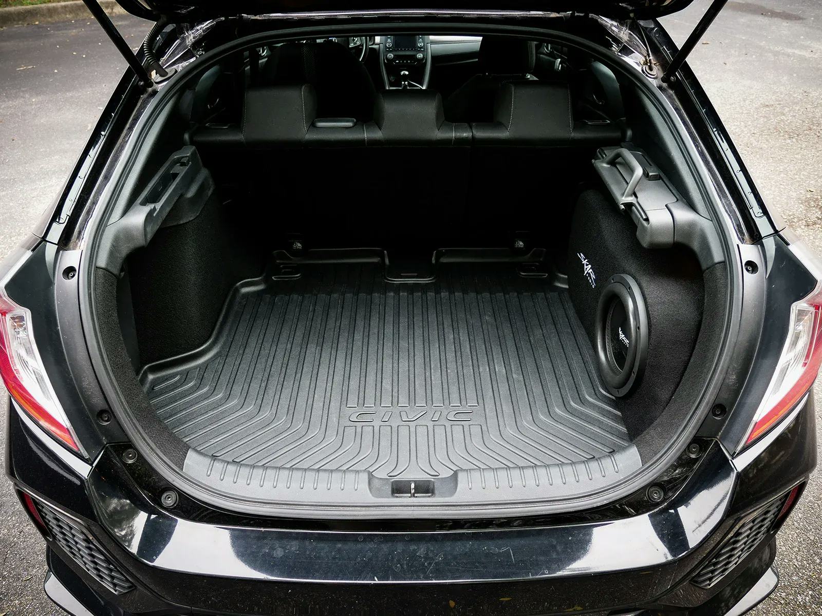 2017-2021 Honda Civic Hatchback Compatible Single 10" Sealed Subwoofer Enclosure #10
