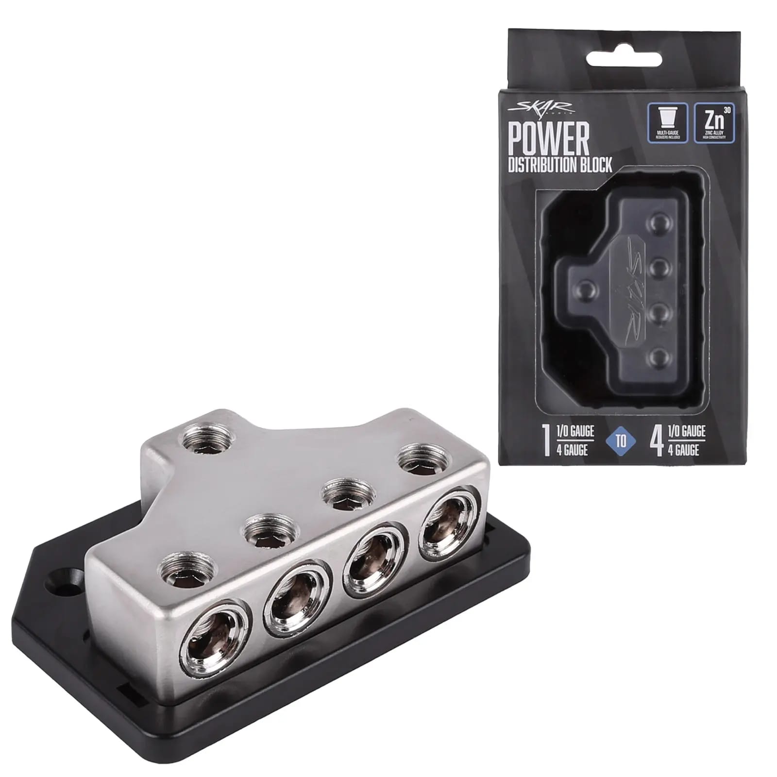 SK-DIST-BLK7 | Single 0/4 Gauge to Quad 0/4 Gauge Power Distribution Block #7