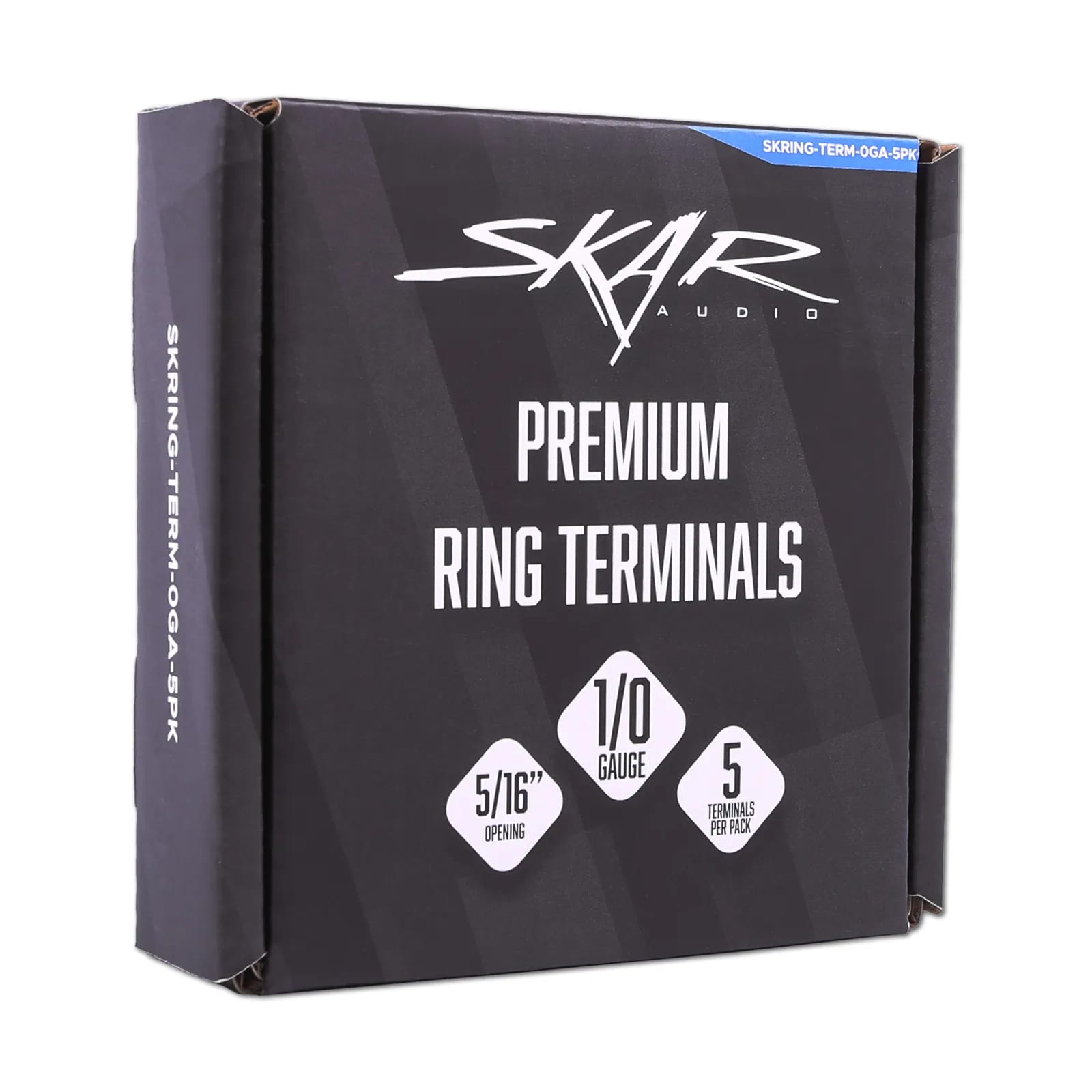 SKRING-TERM-0GA-5PK | 1/0 Gauge (5/16") Nickel Plated Premium Ring Terminals (5-Pack) #6