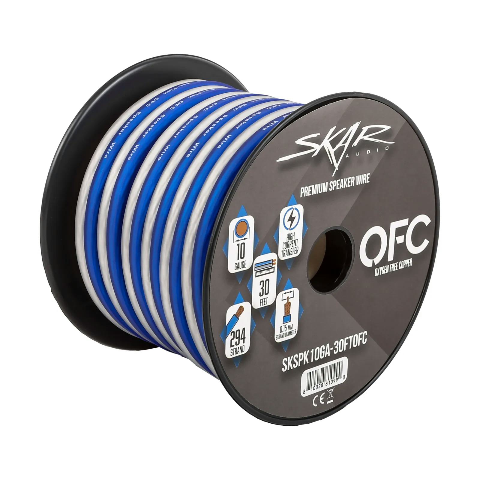 10-Gauge Elite Series Max-Flex (OFC) Speaker Wire - Blue/White #2