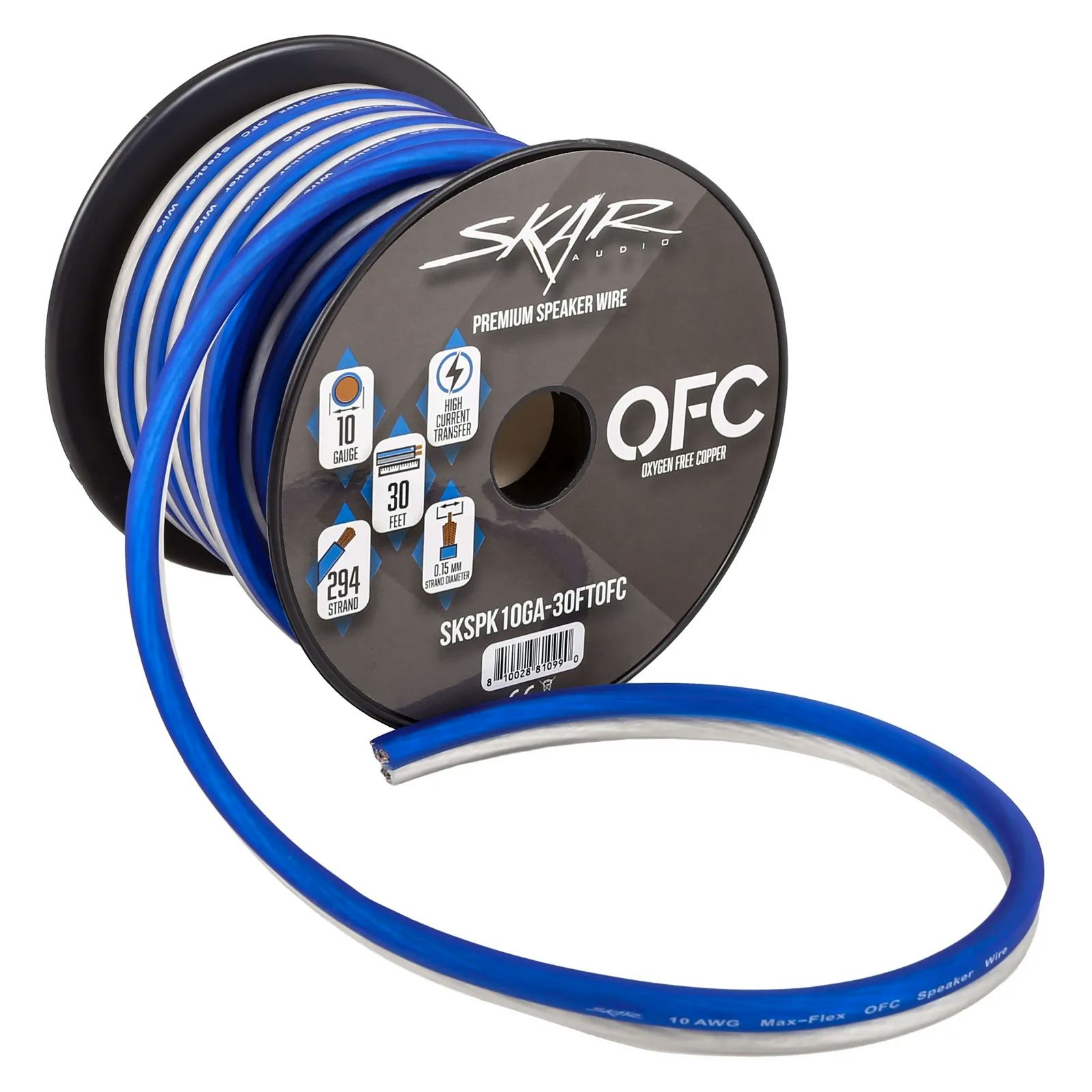 10-Gauge Elite Series Max-Flex (OFC) Speaker Wire - Blue/White #6