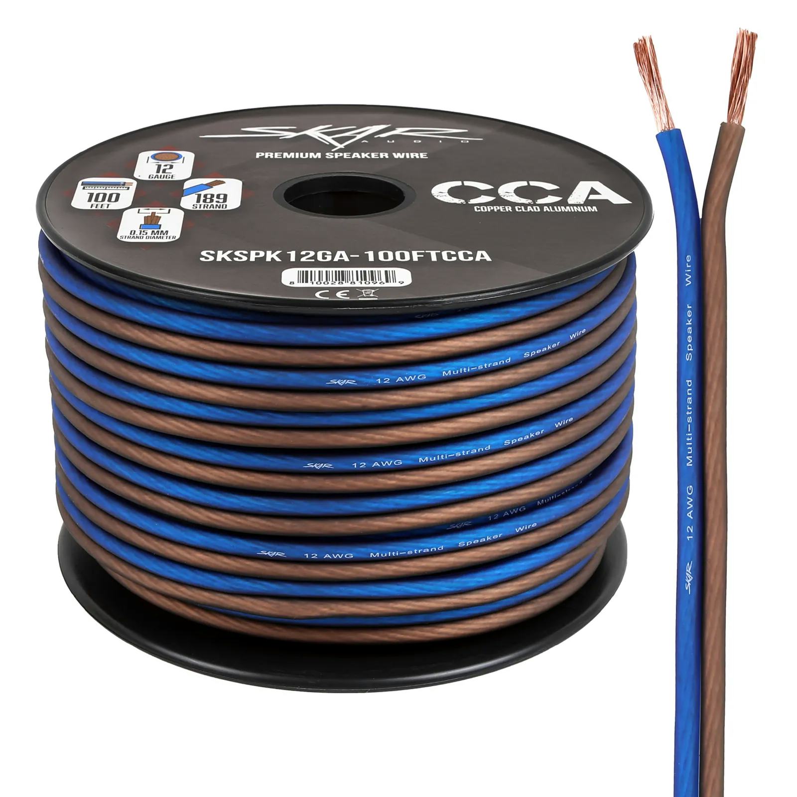 12-Gauge Performance Series (CCA) Speaker Wire - Blue/Brown #1