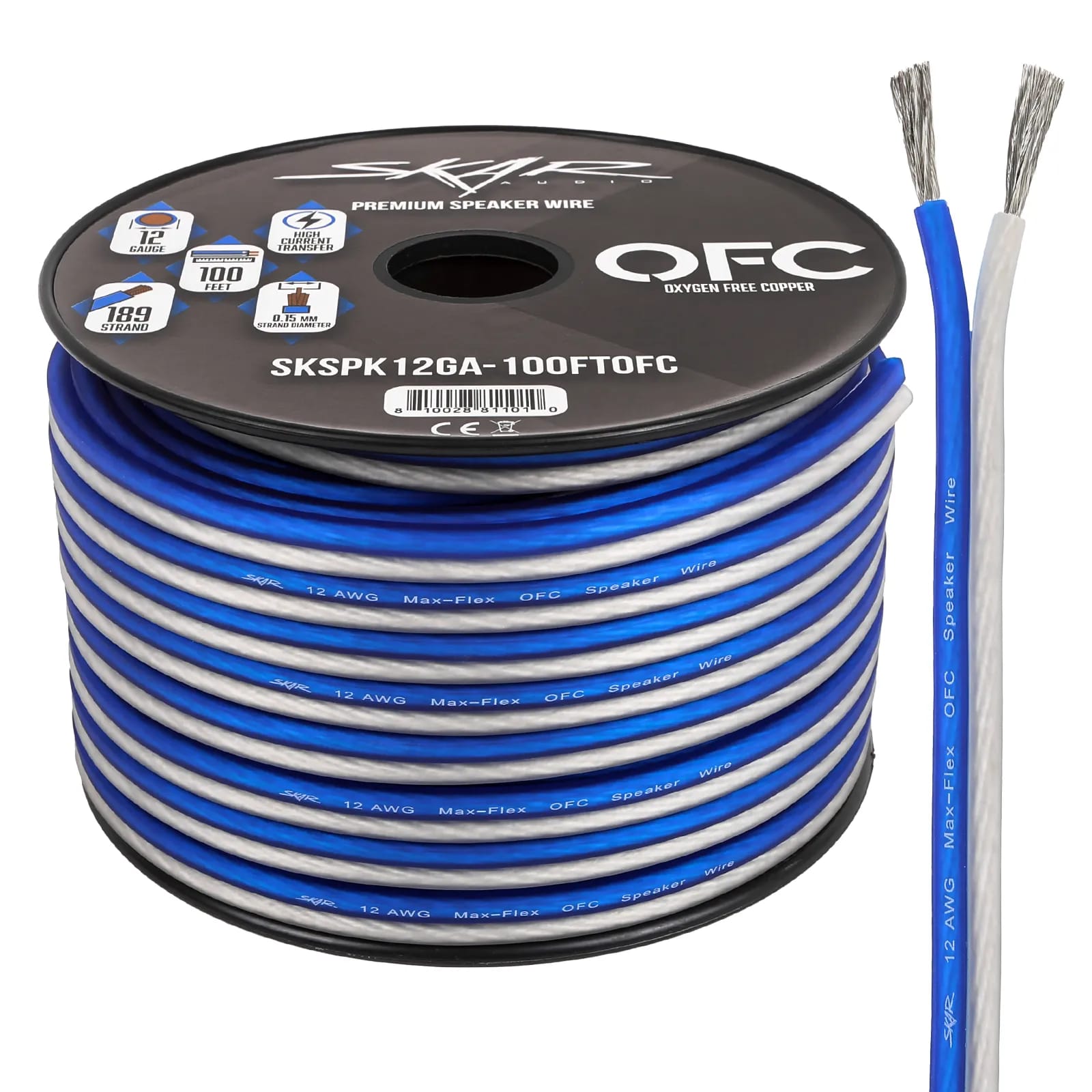 12-Gauge Elite Series Max-Flex (OFC) Speaker Wire - Blue/White #1