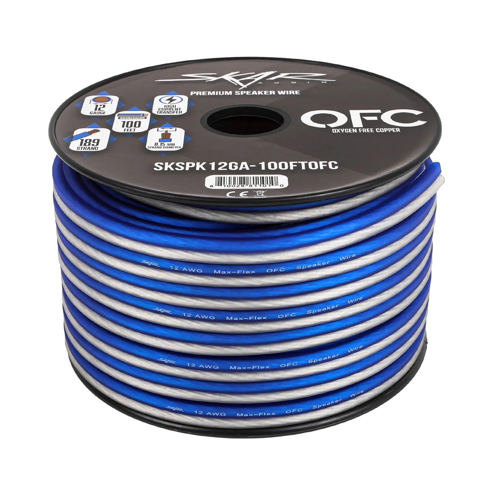 12-Gauge Elite Series Max-Flex (OFC) Speaker Wire - Blue/White #3