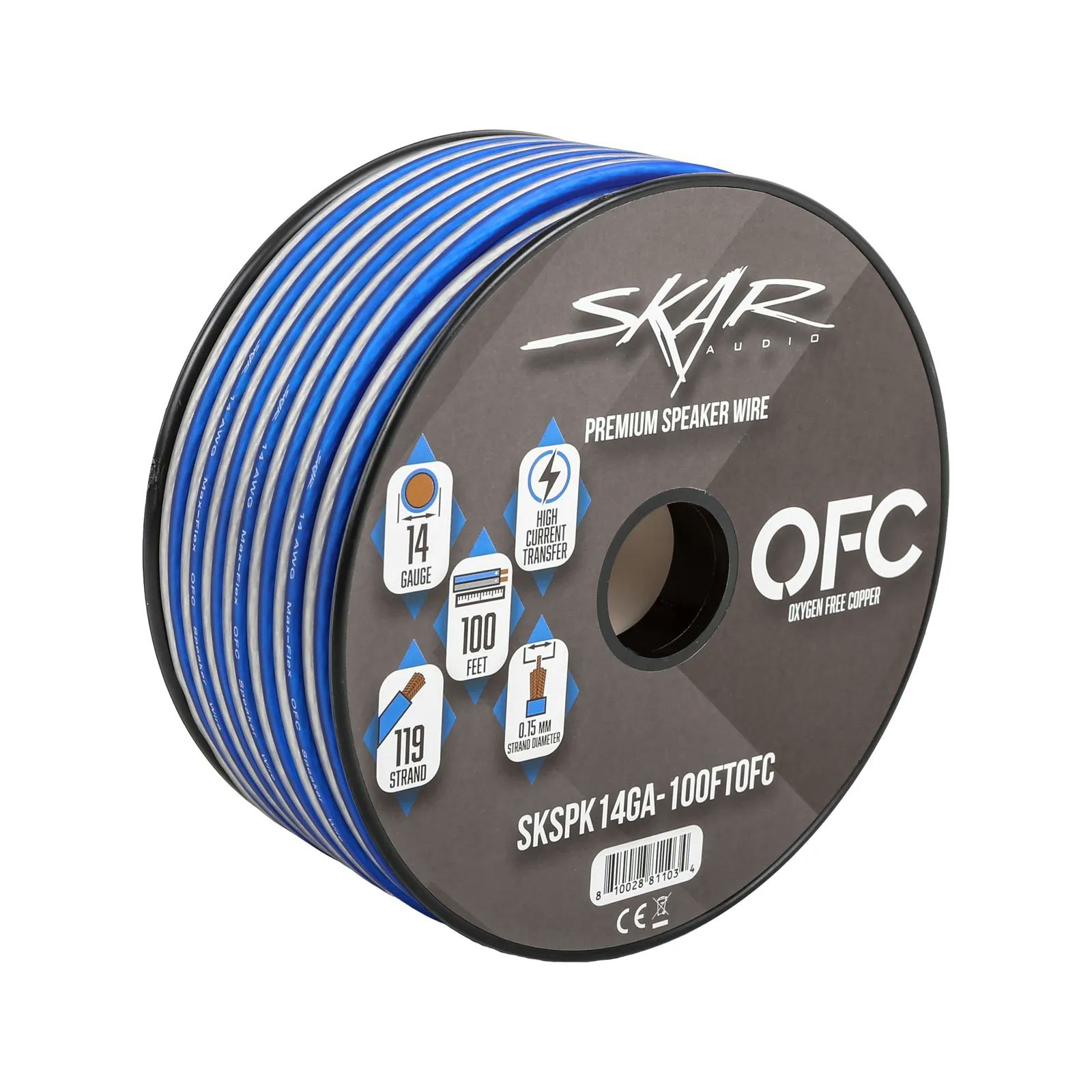 14-Gauge Elite Series Max-Flex (OFC) Speaker Wire - Blue/White #2