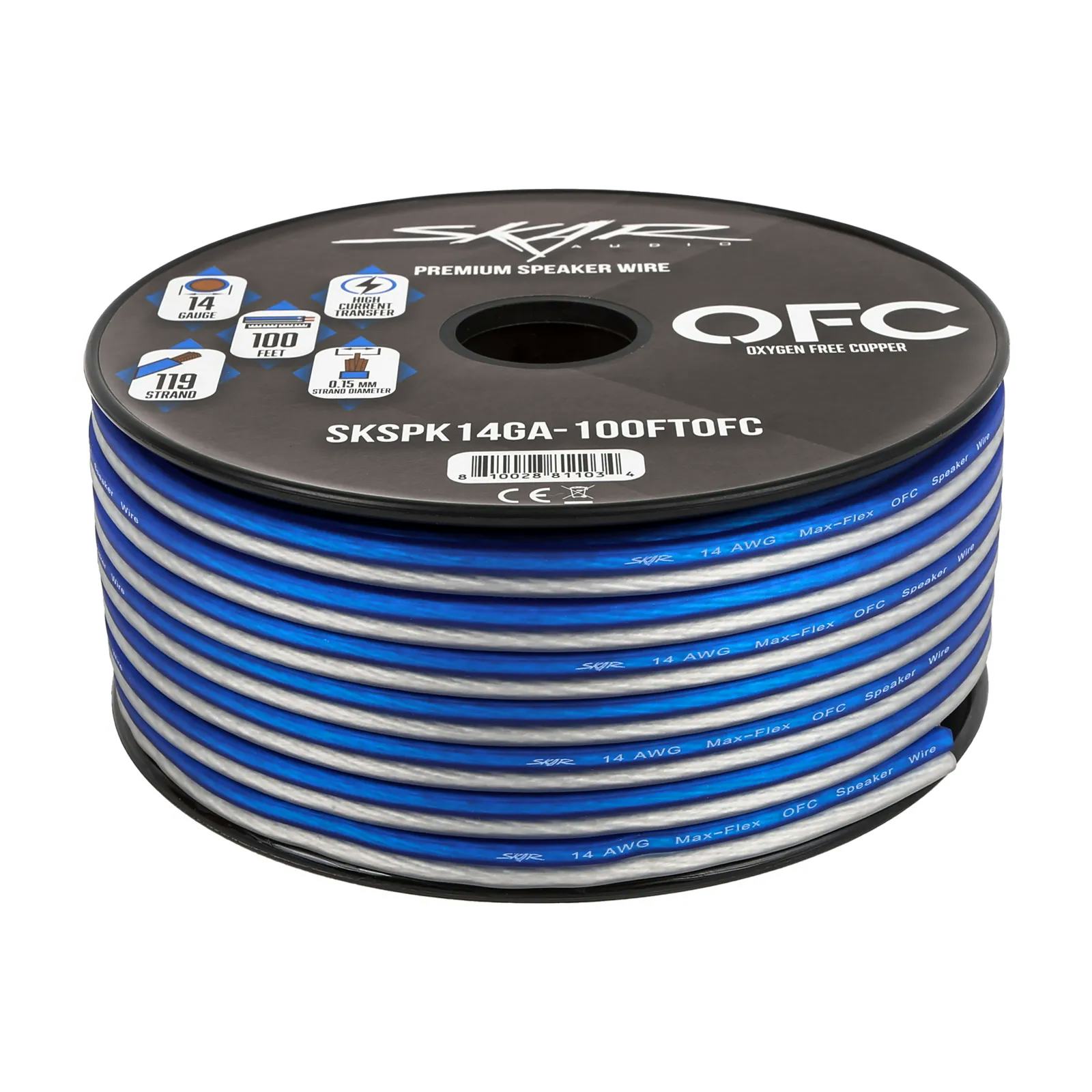 14-Gauge Elite Series Max-Flex (OFC) Speaker Wire - Blue/White #3