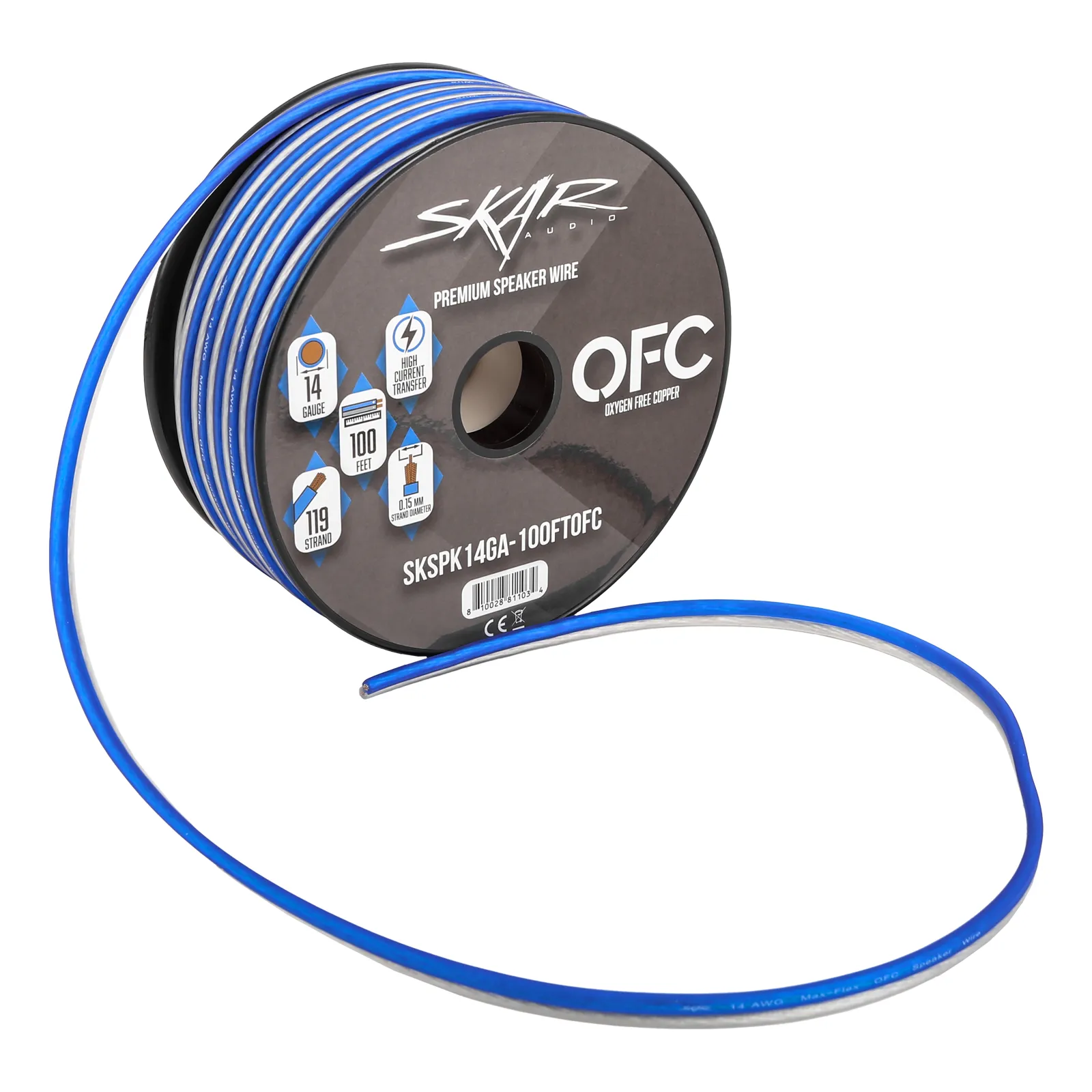 14-Gauge Elite Series Max-Flex (OFC) Speaker Wire - Blue/White #6