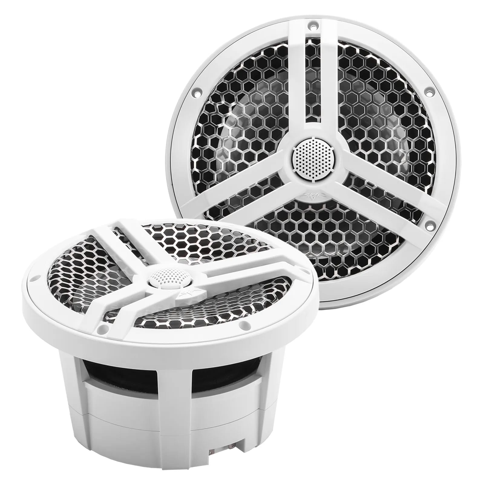 SK8M | Marine 8" Full Range 2-Way 500 Watt Speakers - White (Pair)