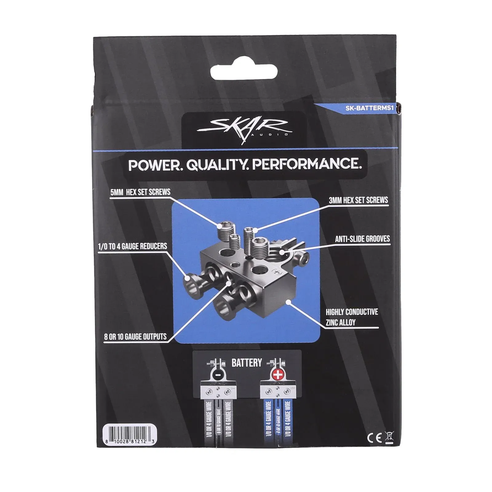 SK-BATTERMS1 | x2 0/4 Gauge and x2 8/10 Gauge (+/-) Top Post Heavy Duty Positive and Negative Battery Terminals #7